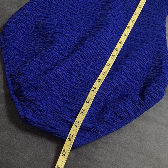 One Piece Bathing Suit Sz 14 Crepe-Look V-Neckline - Picture 15 of 16